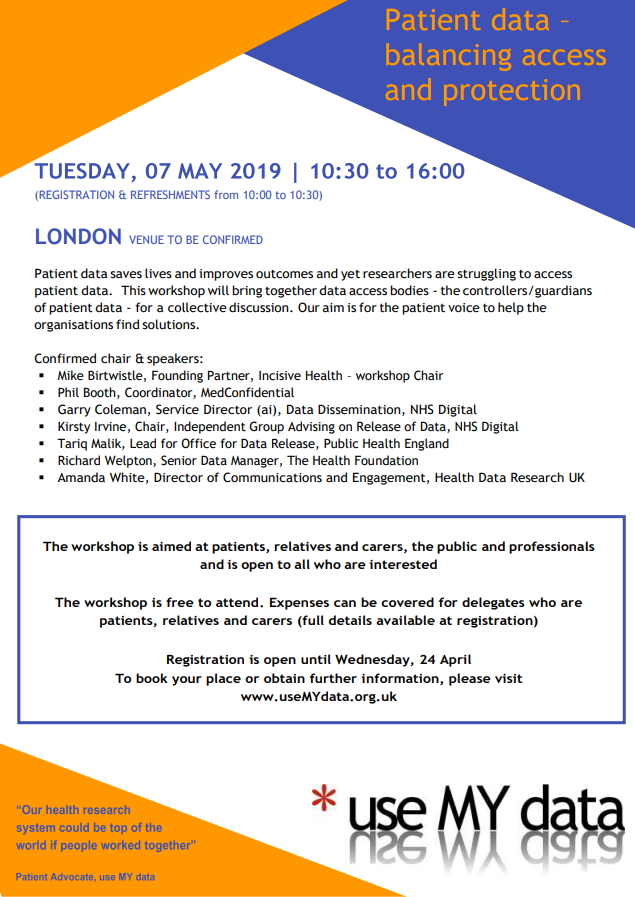 Use My Data Workshop Patient Data Balancing Access And